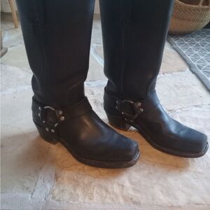 Women’s Frye Boots. Great shape! Biker style. Size 7. Black. 13 inches tall.
